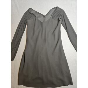 Barbara Taylor Dress Womens 8 Black 100% Rayon Long Sleeve